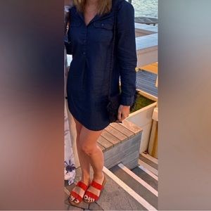 Old Navy Revolve Denim dress meghan markle XS $66 worn 1x bridal dinner Sorority